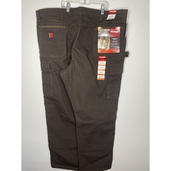 Wrangler Riggs Workwear Ranger Pant Brown Relaxed Fit Cagro Work 42 x 30 3W060DB - Picture 2 of 4